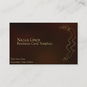 Cartão De Visita Logotipo Geoglifo Grunge Metálico Dourado Linhas d