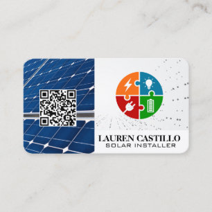 Cartão De Visita Logotipo Geométrico Tech Painéis Solares Energia