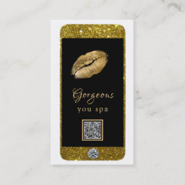 Cartão De Visita Logotipo Glam Luxe QR Foto Diamante de telefone ce