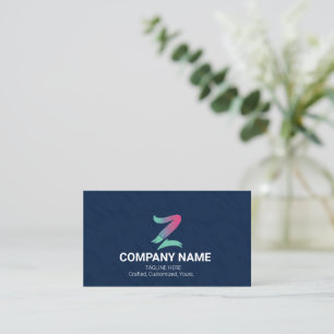 Cartão De Visita Logotipo Gradiente Criativo Azul Marinho Moderno