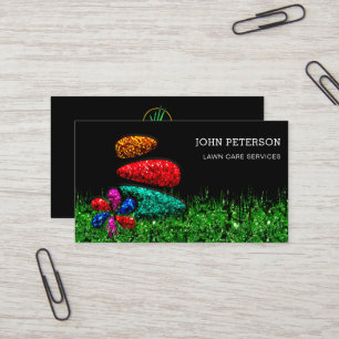 Cartão De Visita Logotipo Grass dos Serviços de jardinagem de jard