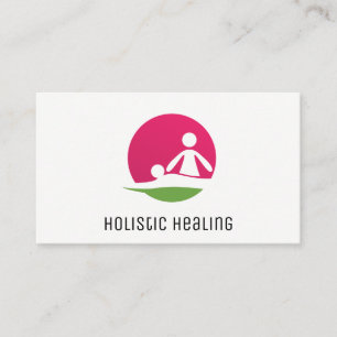 Cartão De Visita Logotipo Holístico de Medicina Massagem