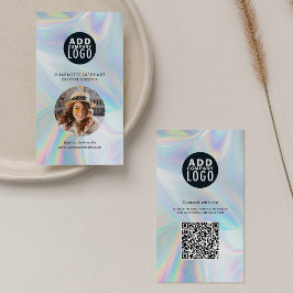 Cartão De Visita Logotipo holográfico da empresa QR Código do funci