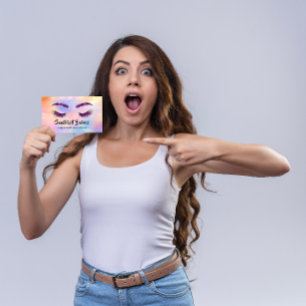 Cartão De Visita  Logotipo Holográfico da Eyelash da Maquiagem de 