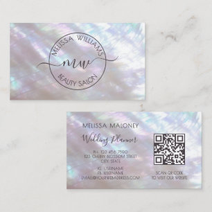 Cartão De Visita Logotipo Holográfico Íris Calligraphy Script
