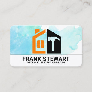 Cartão De Visita Logotipo Home Hammer Reparador