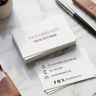 Cartão De Visita Logotipo Horizontal Personalizado – Sem Pedido Mín