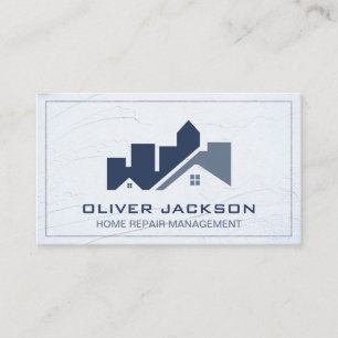 Cartão De Visita Logotipo Imobiliário de Construção