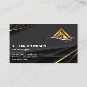 Cartão De Visita Logotipo Imobiliário   Propriedade de Aluguel   De