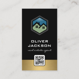 Cartão De Visita Logotipo Imobiliário   Trim Dourado   Código de 