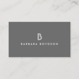 Cartão De Visita LOGOTIPO INICIAL ART DECO MONOGRAM em CINZAS e BRA