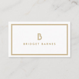 Cartão De Visita LOGOTIPO INICIAL ART DECO MONOGRAM em DOURADO e BR