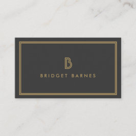 Cartão De Visita LOGOTIPO INICIAL ART DECO MONOGRAM em DOURADO e CI