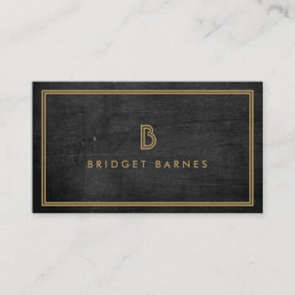 Cartão De Visita LOGOTIPO INICIAL ART DECO MONOGRAM em DOURADO no D