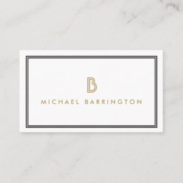 CARTÃO DE VISITA LOGOTIPO INICIAL DO CLÁSSICO ART DECO MONOGRAM