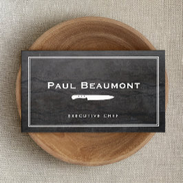 Cartão De Visita Logotipo legal de faca do chef executivo - Granito
