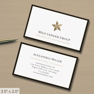 Cartão De Visita Logotipo Luxuoso com Borda Preta