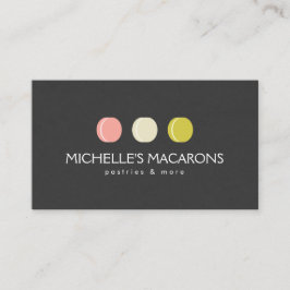 Cartão De Visita LOGOTIPO MACARON COOKIE TRIO para Bakery, Compro d