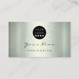 Cartão De Visita Logotipo Makeup Artist Hair Unhas Green Mint Metál