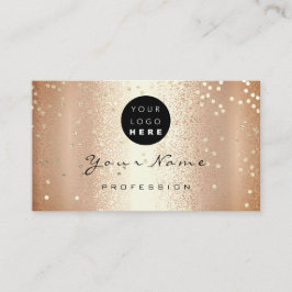 Cartão De Visita Logotipo Makeup Artística Unhas Coral Confetti