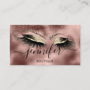 Cartão De Visita Logotipo Makeup Boutique Lash Studio Eyes Rosa Dou