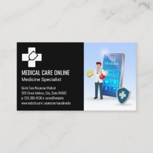 Cartão De Visita Logotipo médico de medicina   Aplicativos de Médic