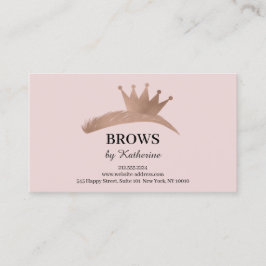 Cartão De Visita Logotipo Micorblading Eyebrow Aftercare Crown Rosa