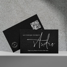 Cartão De Visita Logotipo minimalista Código QR Fotografia Studio P
