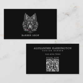 Cartão De Visita Logotipo Minimalista da Barbearia Profissional Lob