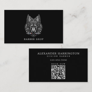 Cartão De Visita Logotipo Minimalista da Barbearia Profissional Lob