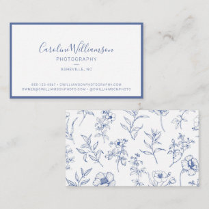 Cartão De Visita Logotipo Minimalista de Fotógrafo Floral Botânico