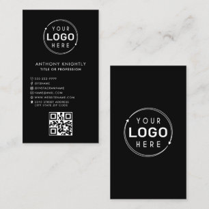 Cartão De Visita Logotipo minimalista Ícones de mídia social Código