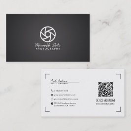 Cartão De Visita Logotipo Minimalista Moderno Cinza Fotógrafo