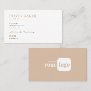 Cartão De Visita Logotipo Minimalista Moderno & Ícones para Redes S