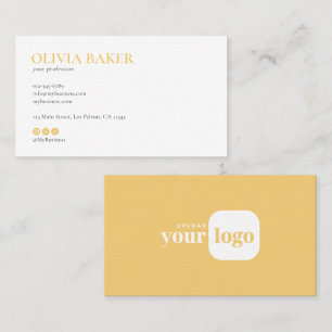 Cartão De Visita Logotipo Minimalista Moderno & Ícones para Redes S