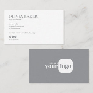 Cartão De Visita Logotipo Minimalista Moderno & Ícones para Redes S