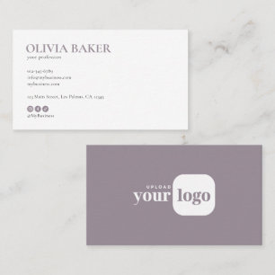Cartão De Visita Logotipo Minimalista Moderno & Ícones para Redes S