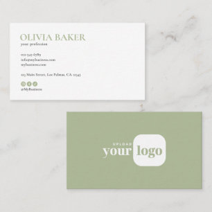 Cartão De Visita Logotipo Minimalista Moderno & Ícones para Redes S