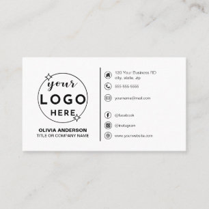 Cartão De Visita Logotipo Minimalista Moderno Ícones Personalizados
