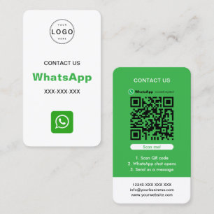 Cartão De Visita Logotipo Minimalista Simples do Código QR do Whats