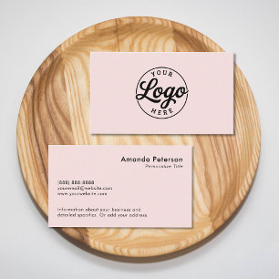 Cartão De Visita Logotipo Minimalista Simples Personalizado Rosa Be