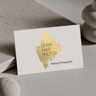 Cartão De Visita Logotipo Mínimo Dourado de Fotógrafo de Luxo