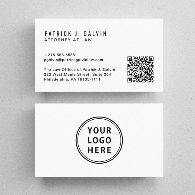 Cartão De Visita Logotipo mínimo QR Code Professional (Capture attention, make connections, and leave a lasting impression with our modern QR business card)
