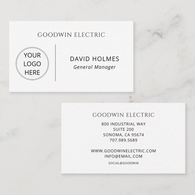 Cartão De Visita Logotipo Mínimo Simples (Frente/Verso)