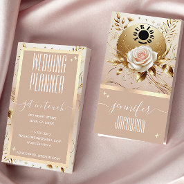 Cartão De Visita Logotipo Modelo Glam Floral Rosa Flower Dourado