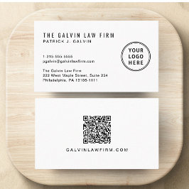 Cartão De Visita Logotipo Moderno Código QR Empresa Funcionário