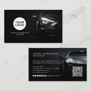 Cartão De Visita Logotipo Moderno de Carro/Automóvel em QR Code e M