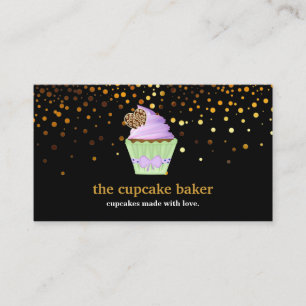Cartão De Visita Logotipo Moderno de Cupcake Padaria Chef Catering 
