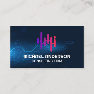 Cartão De Visita Logotipo Moderno de Fundo Digi
