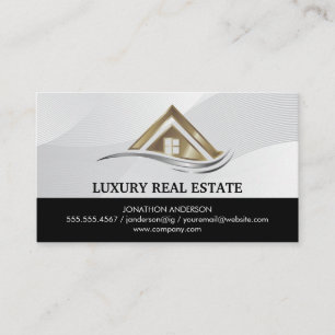 Cartão De Visita Logotipo Moderno de Imóveis   Gestão de Propriedad